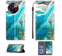 Aroepurt Case Compatible for Vivo V30e Phone Case Cover PU Leather Kickstand Magnetic Wallet Case CPT13