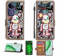 Aroepurt Case Compatible for Vivo V50E Phone Case Flip Cover [with Tempered Glass Screen Protector][RFID Blocking][Luminous Effect] LPT-MXX