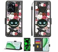 Aroepurt Case Compatible for Vivo Y16 Phone Case Flip Cover [with Tempered Glass Screen Protector][RFID Blocking][Luminous Effect] LPT-LZM