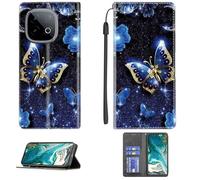 Aroepurt Case Compatible for Vivo Y300 Gt V2452Ga Phone Case Cover [with 1* Tempered Glass Screen Protector] PU Leather Kickstand Magnetic Wallet Case CPT16
