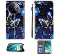 Aroepurt Case Compatible for Vivo Y39 5g Phone Case Cover [with Tempered Glass Screen Protector] PU Leather Kickstand Magnetic Wallet Case CPT16