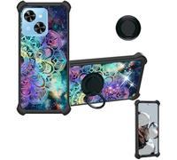 Aroepurt Case Compatible for Xgody Mate 70 Phone Case Cover [with Tempered Glass Screen Protector][Hard PC + Soft Silicone][Ring Support] [Colorful Reflect Light] IMDH-HTT