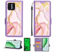Aroepurt Case Compatible for Xgody X13 6.1 Phone Case Flip Cover [with Tempered Glass Screen Protector][RFID Blocking][Gold Glitter+Luminous] LPT-FDL