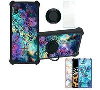 Aroepurt Case for Alcatel 1B 2020 Case Compatible with Alcatel 1B 2020 Phone Case Cover [with Tempered Glass Screen Protector][PC + TPU 2 in 1] [Colorful Reflect Light] IMDH-HTT