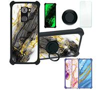 Aroepurt Case for EE Hawk Mobile Phone Case Compatible with EE Hawk Mobile Phone Phone Case Cover [with Tempered Glass Screen Protector][PC + TPU 2 in 1] [Gold Glitter+Luminous] JSH-HDL