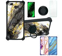 Aroepurt Case for Fairphone 3 Case Compatible with Fairphone 3 Phone Case Cover [with Tempered Glass Screen Protector][PC + TPU 2 in 1] [Gold Glitter+Luminous] JSH-HDL