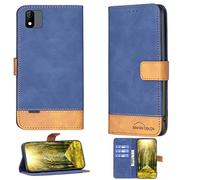 Aroepurt Case for Vodafone V Smart 4g Case Compatible with Vodafone V Smart 4g Phone Case Flip Stand Cover PU Leather BF11 Wallet Case Blue