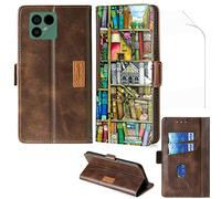 Aroepurt Flip Case Compatible For Fairphone 4 Fairphone4 5G Case + Film Soft TPU Screen Protector Phone Case Stand Cover CPT-SJ