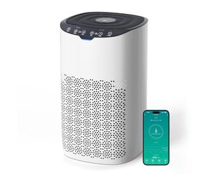 AROEVE Air Purifier for Bedroom Home, 120㎡ Coverage, CADR 300 m³/h, Air Quality Sensor, Auto Mode, Quiet 25dB, Filters Pollen/Dust/Pet Hair/Smoke, White