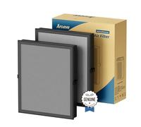 AROEVE MK04 Air Purifier Replacement Filter, AS-Sorb Material 4 -in-1 True HEPA with Activated Carbon Mix, Against Ash for Smoke, Odors, and VOCs, 2 Pack- Grey (Enhanced Smoke Removal Version)
