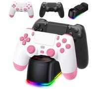 AROEVEIB 2 Pack Controller with Charger Dock for PS4 Wireless Game Controller, with LED Charging Dock Station, 2 USB Cable