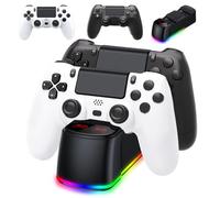 AROEVEIB 2 Pack Controller with Charger Dock for PS4 Wireless Game Controller, with LED Charging Dock Station, 2 USB Cable