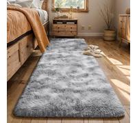 AROGAN 2x8 Feet Soft Runner Rugs for Bedroom Plush Fluffy Rug, Shag Furry Area Rug Carpet Non Shedding for Nursery Children Kids Girls Room Home Hallways Decorative, Grey and White