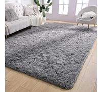 AROGAN Luxury Soft Area Rug for Bedroom Living Room 4x6 Feet, Grey Fluffy Shag Rug for Kids Girls Playroom Dorm Room, Plush Carpet for Teen Boys Room Nursery Decor