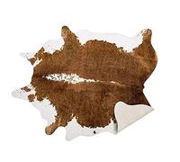 AROGAN Premium Faux Cowhide Rug 110 x70 cm/3.6 x 2.3 feet, Durable and Large Size Cow Print Rugs, Suitable for Bedroom Living Room Western Decor, Faux Fur Animal Cow Hide Carpet, Brown