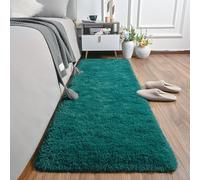 AROGAN Shag 2x6 Runner Rug for Bedroom, Washable Rugs Runners with Memory Foam for Hallways, Entryway Indoor Fluffy Throw Rug for Beside Living Room Kids Girls Nursery Dorm, Teal Green