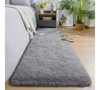 AROGAN Shag 2x6 Runner Rug for Bedroom, Washable Rugs Runners with Memory Foam for Hallways, Entryway Indoor Fluffy Throw Rug for Beside Living Room Kids Girls Nursery Dorm Room Decor, Grey