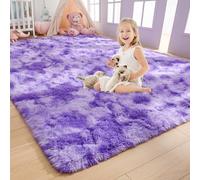 AROGAN Soft Rainbow Area Rugs for Girls Room 5x8 Feet, Fluffy Girls Bedroom Rugs, Princess Rug, Cute Colorful Carpet for Kids Teens Nursery Toddler （Purple）
