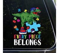 ArogGeld Every Piece Belongs Autism Puzzle Dinosaur Car Decals Stickers Awareness Decal Autistic Support Bumper Sticker For Cars Funny Vinyl Truck Window Laptop