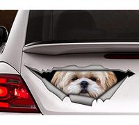 ArogGeld Shih Tzu Car Sticker Dog Car Decal Shih Tzu Vinyl Decal Pet Decal Puppy Car Bumper Stickers 3D Decal Car Decoration Window Door Laptop Wall Art Decor Dog Dad Mom Owner Gift