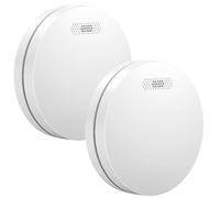 Aroha Link Interlinked Heat/Smoke Alarm - 10 Years Battery - Interconnected Fire or Heat Alarm - Smoke Detector for Home - 2 set