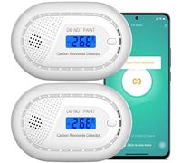 Aroha Smart Connect Smart WiFi CO Detector - 10-Year Battery - Tuya & Smart Life App - 2-Pack