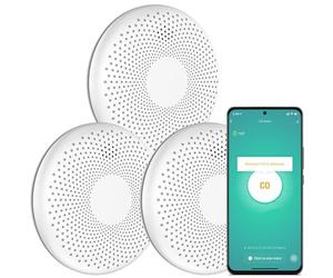 Aroha Smart Connect Smart WiFi Smoke and Carbon Monoxide Alarm - 10 Year Battery - Tuya & Smartlife - Combination Smoke Alarm & CO Detector - 3 set