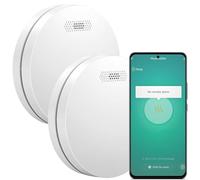 Aroha Smart Connect Smoke Alarm WiFi - 10 Years Battery - WiFi Fire Alarm with Tuya & Smartlife - Smoke Detector for Home - Fire Detector - Multipack 2 set
