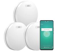 Aroha Smart Connect Smoke Alarm WiFi - 10 Years Battery - WiFi Fire Alarm with Tuya & Smartlife - Smoke Detector for Home - Fire Detector - Multipack 3 set