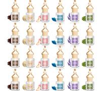 AROIC 24 Pack Car Air Freshener Diffuser, Long Lasting Hanging Fragrance Fresheners Set, Essential Oil Diffuser Scents Accessories, Cute Car Interior for Women & Men