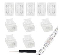 Aroidful 10 Pcs LED Strip Connectors, RGB Solderless Connectors Adapter for 10mm Waterproof or Bare Board 2835-5050 4pin RGB Strip Lights 36V 5A