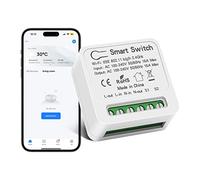Aroidful 100V-240V Mini WiFi Smart Light Switch, White | Controlled by Smart Life/Tuya App, Compatible w/ Alexa Echo and Google Home, Support 1 Way or 2 Way 100V-240V 16A
