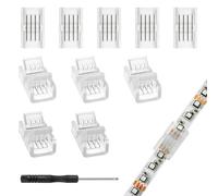 Aroidful 10Pcs 8mm 4 Pin LED Strip Connector, Strip to Strip RGB Connector for 8mm Wide Waterproof or Non-Waterproof SMD 5050/3528 RGB LED Strip Lights