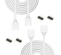 Aroidful 2Pcs 16.4ft/5M 4PIN RGB LED Strip Light Extension Cable Wire | 4 pin Cable Wire Extension, for SMD 5050 3528 2835 RGB LED Light Strip, upgraded premuim copper and PVC
