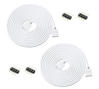 Aroidful 2Pcs 8.2ft/2.5M 4Pin LED Strip Light Extension Cable Wire, LED Cable Connector, RGB LED Connector Cable 4 Pin for 5050 3528 2835 RGB LED Strip