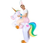Arokibui Funny Rainbow Inflatable Unicorn Costume Blow up Animal Costume for Cosplay Party Christmas Halloween Suit Unisex Suit