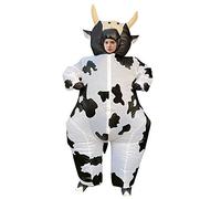 Arokibui Inflatable Cow Costume Blow up Animal Costume for Cosplay Party Festival Halloween Parade Carnival Suit Jumpsuit