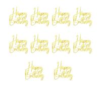 AROKIPPRY 10 Pieces Mirrored Gold Acrylic Happy Birthday Cake Topper