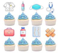 AROKIPPRY 48 Pcs Nurse Cupcake Toppers Nursing School 2026 Graduation Cupcake Picks for Medical Rn Nurse Grad Themed Birthday Party Cake Decorations Supplies