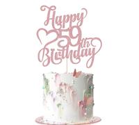 AROKIPPRY Happy 59th Birthday Cake Topper - 59th Birthday party Decorations