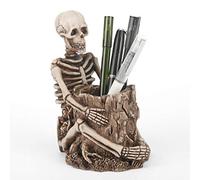 Arola Skull Pen Pencil Holder Skeleton Key Holder Makeup Brush Holder Home Office Desk Supplies Organizer Accessory