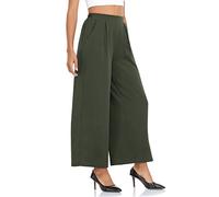 Arolina Women High Waist Wide Leg Long Pants Loose Fit Casual Palazzo Lounge Pants with Pockets, A: Olive Green, Large