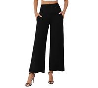 Arolina Women Palazzo Pants Stretch Wide Leg Pockets Casual Comfortable High Waist Palazzo Pants for Elegant Women,Blue,S