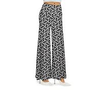 Arolina Women's Stretchy Wide Leg Palazzo Lounge Pants Casual Comfy High Waist Palazzo Pants, Black White, M