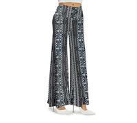 Arolina Women's Stretchy Wide Leg Palazzo Lounge Pants Casual Comfy High Waist Palazzo Pants, Blackwhite Folk, XXXL
