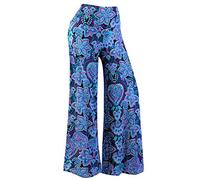 Arolina Women's Stretchy Wide Leg Palazzo Lounge Pants Casual Comfy High Waist Palazzo Pants, Floral 1, Large
