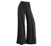 Arolina Women's Stretchy Wide Leg Palazzo Lounge Pants Casual Comfy High Waist Palazzo Pants, Polka Dot, Large