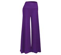 Arolina Women's Stretchy Wide Leg Palazzo Lounge Pants Casual Comfy High Waist Palazzo Pants, Purple, XXL