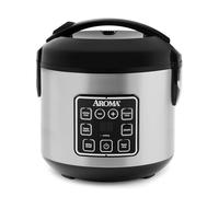 Aroma 8 Cup Stainless Steel Cool Touch Digital Rice/Multicooker/Food Steamer, Black