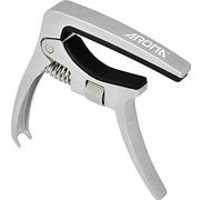 AROMA AC30 SILVER CAPOTASTO FOR ELECTRIC AND ACOUSTIC GUITAR WITH ADJUSTABLE PRESSURE